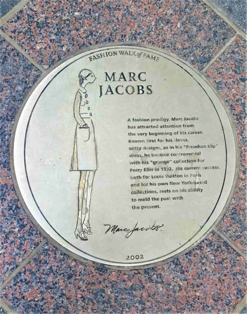 Marc Jacobs Paseo de la fama de la moda. Experiencia Nueva York y la moda, por NY a tus pies